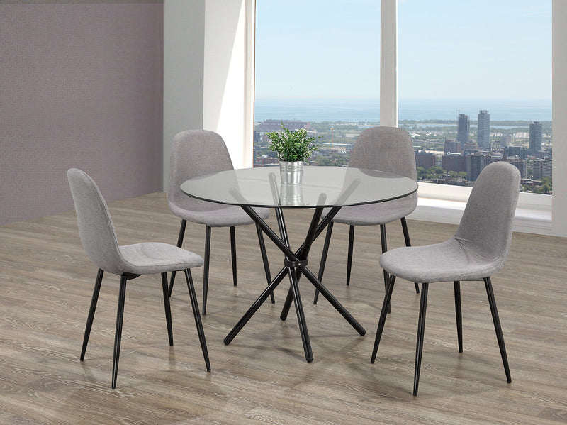 Grey Fabric Bucket Seat - Set of 4