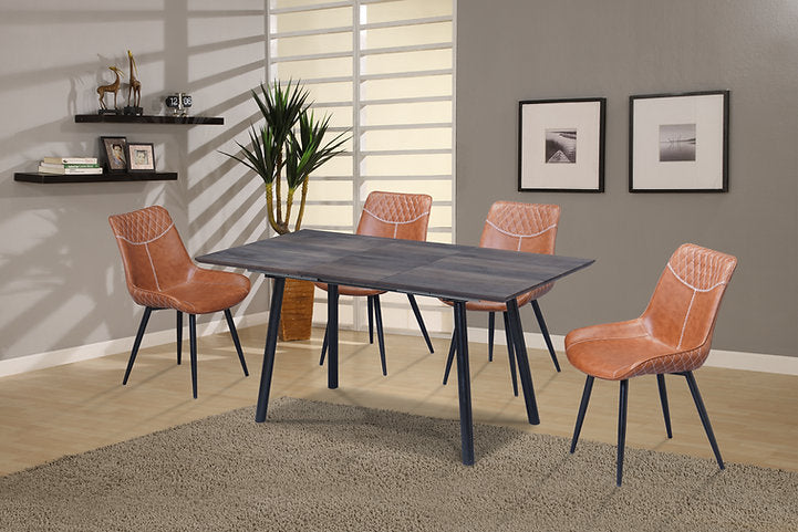 Stitched Tiger Brown PU Bucket-style Dining Chair - Set of 2