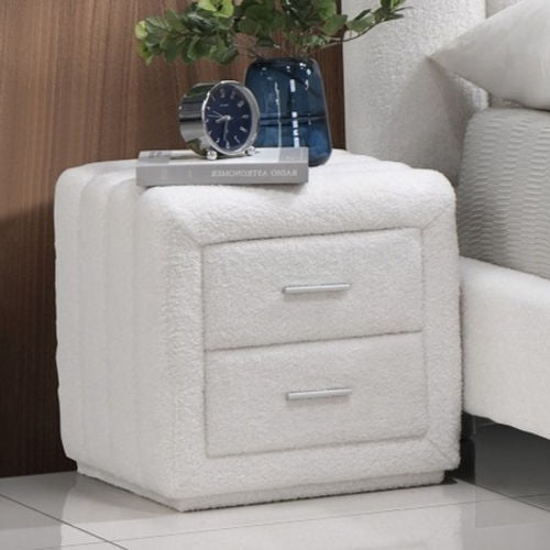 CozyElegance Teddy Bear White Collection Night Stand
