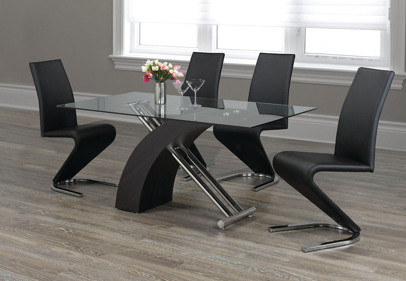 Tempered Glass 7 Piece Dining Set With a Unique Base