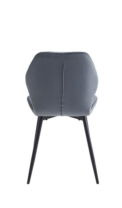 Ensemble de salle à manger moderne en marbre fritté avec chaises en velours gris foncé