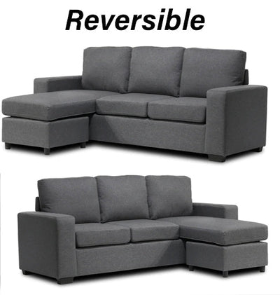 Grey Fabric Reversible Sectional