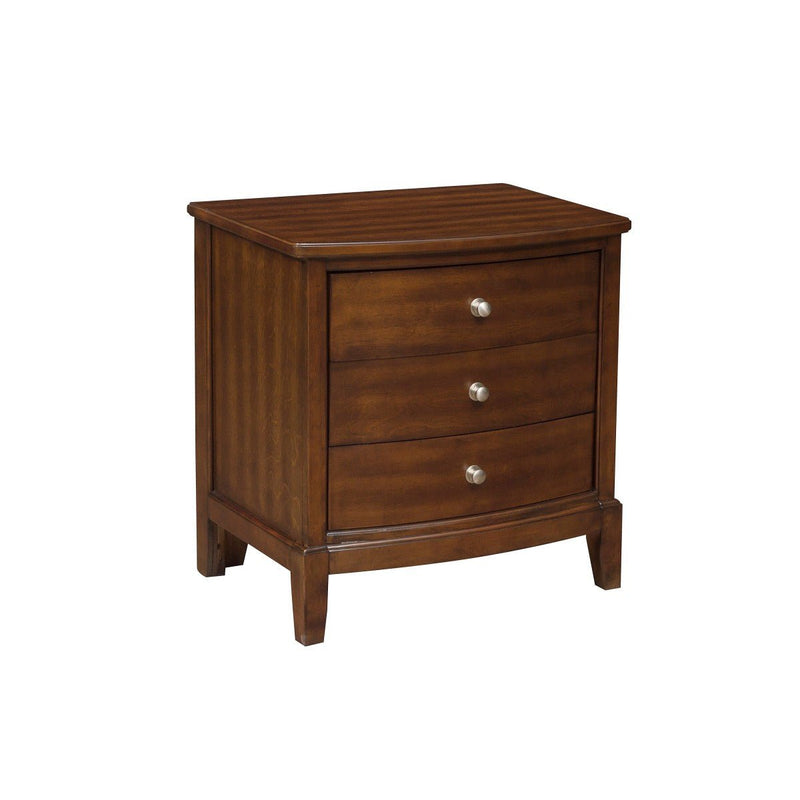 Solid wood Cherry Night Stand w/ 3 Drawers and nickel knobs - MA-1730-4