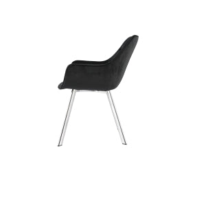 Affordable furniture in Canada: 1322C-BK Arm Chair, Black Velvet with Chrome Legs-8