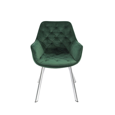 Affordable arm chair in Canada - 1322C-GR, Green Velvet, Chrome Legs-6