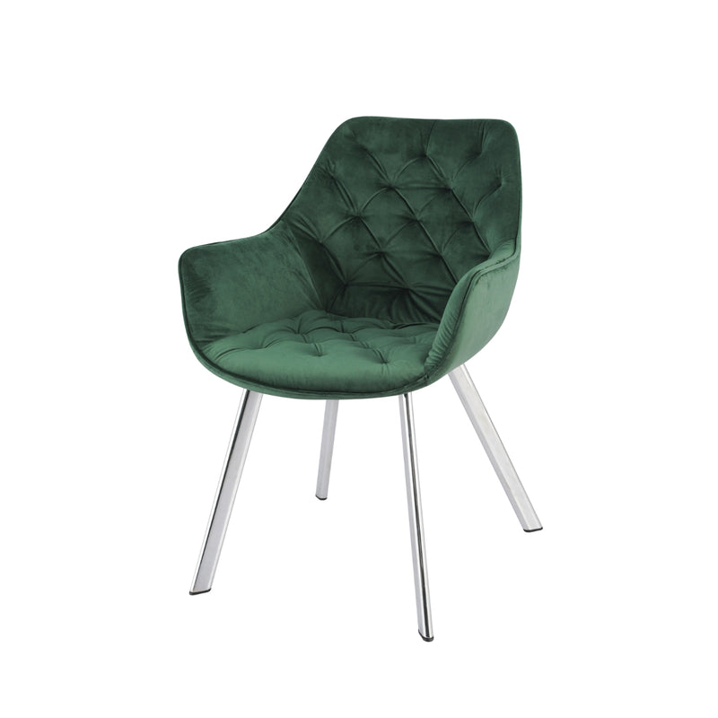 Affordable arm chair in Canada - 1322C-GR, Green Velvet, Chrome Legs-7