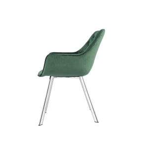 Affordable arm chair in Canada - 1322C-GR, Green Velvet, Chrome Legs-8