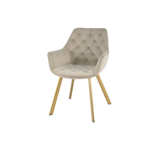 Affordable furniture in Canada - 1322G-BE Arm Chair, Beige Velvet with Gold Legs-7