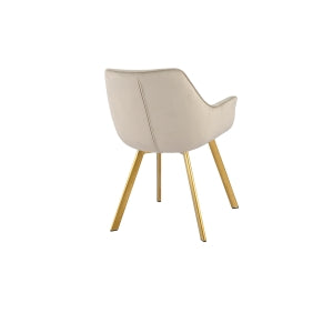 Affordable furniture in Canada - 1322G-BE Arm Chair, Beige Velvet with Gold Legs-9