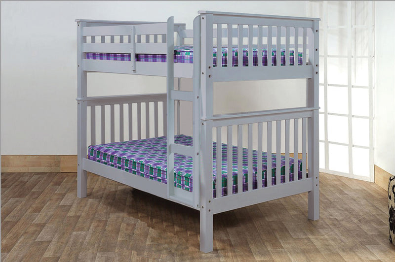 Grey Double/Double Solid Wood Bunk Bed