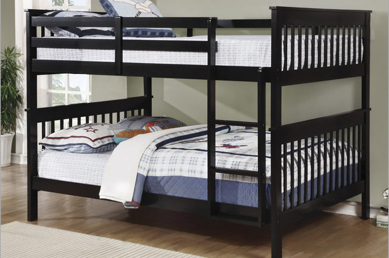 Espresso Double/Double Solid Wood Bunk Bed