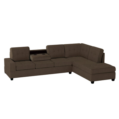 Affordable 2-Piece Reversible Sectional with Cup Holders in Canada-12