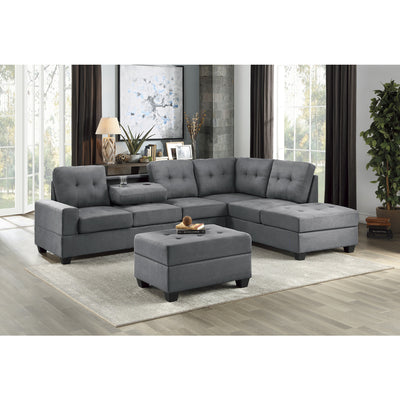 Affordable furniture in Canada - 2-Piece Reversible Sectional with Drop-Down Cup Holders-6