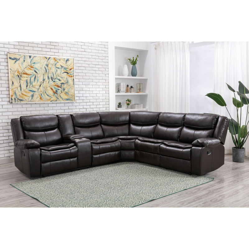 Affordable furniture in Canada: 3-piece modular reclining sectional with left side console.-7
