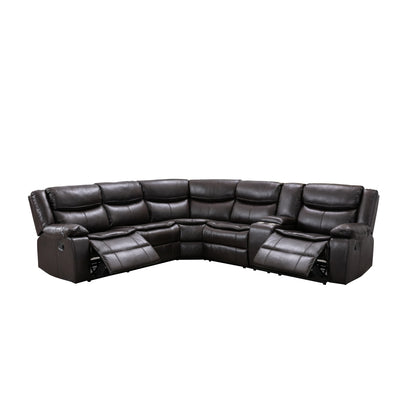 Affordable furniture in Canada: 3-piece Modular Reclining Sectional with Right Side Console - 99918BRWSSR-6