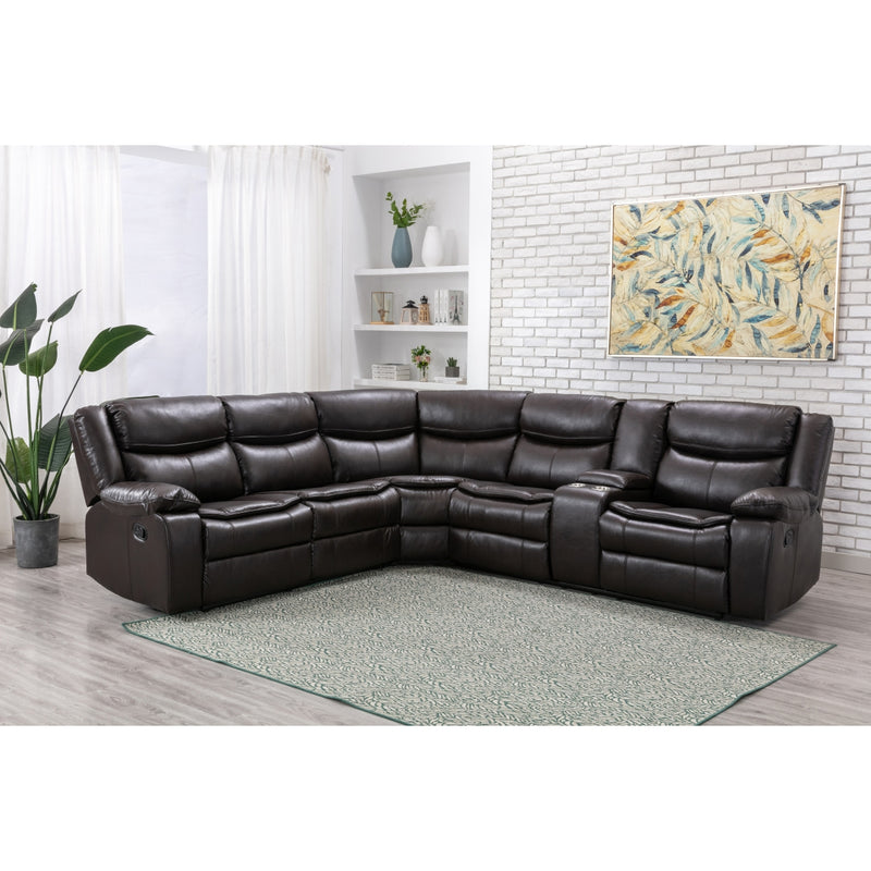 Affordable furniture in Canada: 3-piece Modular Reclining Sectional with Right Side Console - 99918BRWSSR-7