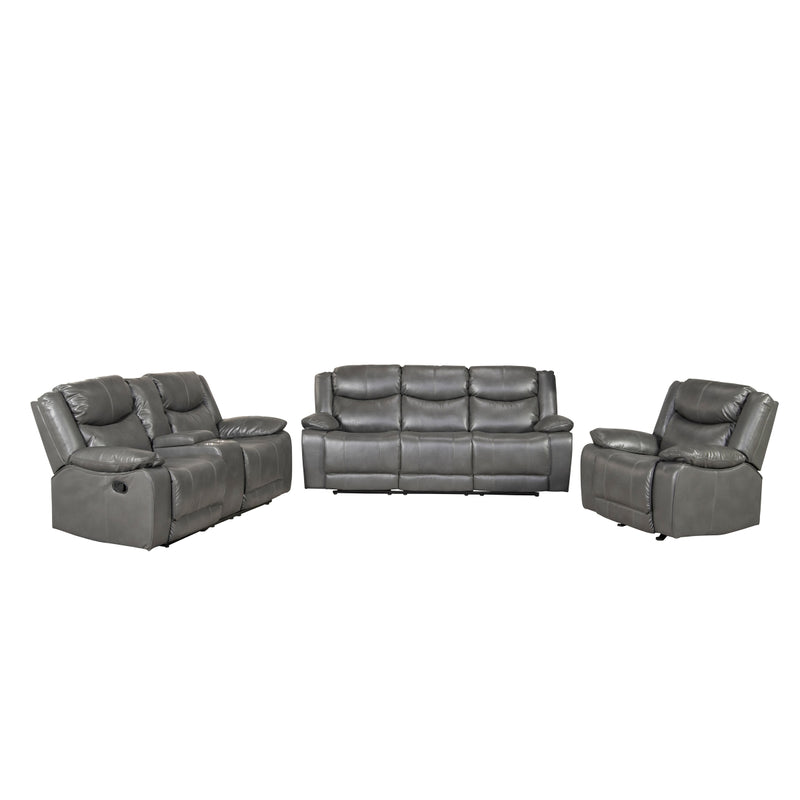 Affordable furniture in Canada - 99922GRY-2C Reclining Loveseat with Center Console-9