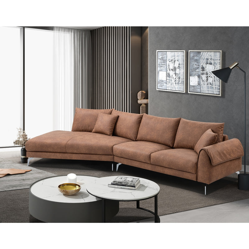 Affordable 2-piece Sectional with Left Side Chaise & 2 Pillows in Canada-4