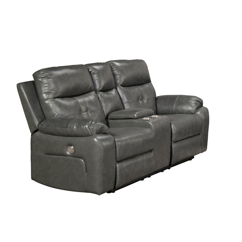 Affordable furniture in Canada: 99951P-GRY-2C Power Reclining Loveseat with Center Console-9