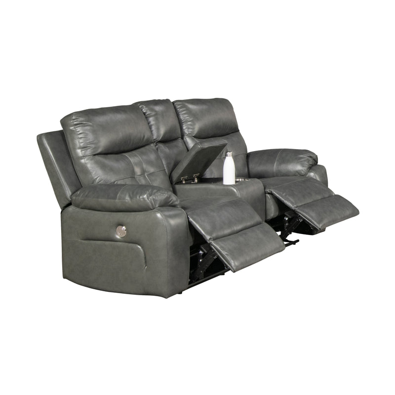 Affordable furniture in Canada: 99951P-GRY-2C Power Reclining Loveseat with Center Console-10