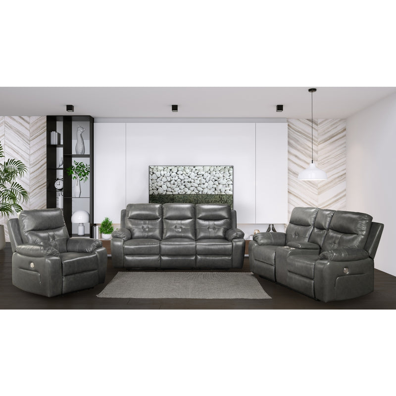 Affordable furniture in Canada: 99951P-GRY-2C Power Reclining Loveseat with Center Console-6