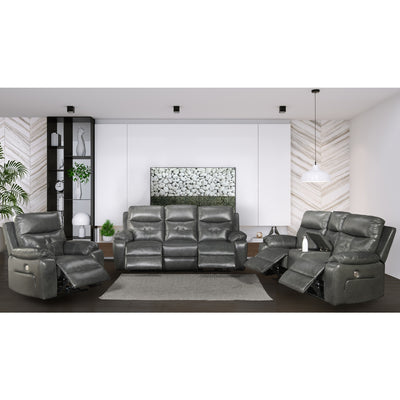 Affordable furniture in Canada: 99951P-GRY-2C Power Reclining Loveseat with Center Console-7