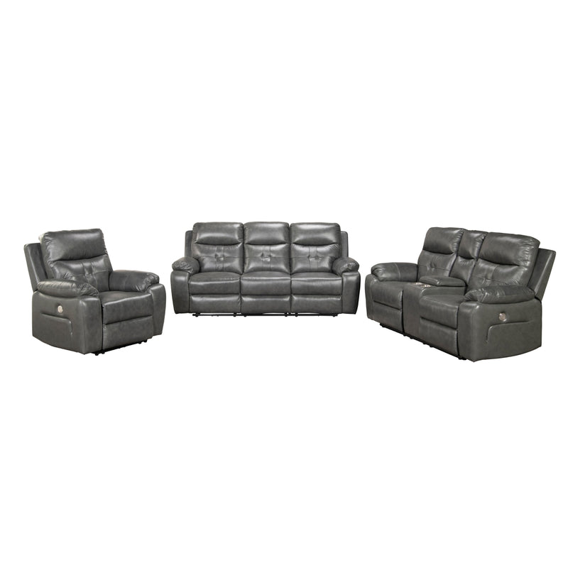 Affordable furniture in Canada: 99951P-GRY-2C Power Reclining Loveseat with Center Console-11