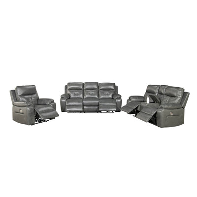 Affordable furniture in Canada: 99951P-GRY-2C Power Reclining Loveseat with Center Console-12