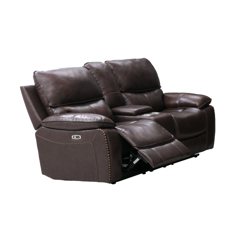 Affordable furniture in Canada: 99972P-BRW-2C Power Reclining Loveseat with Center Console-8