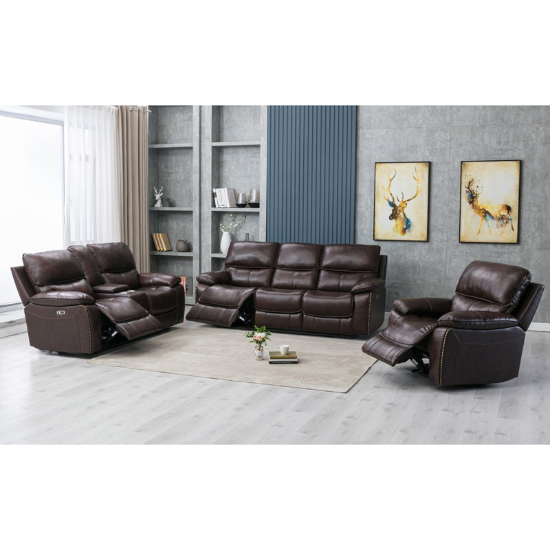 Affordable furniture in Canada: 99972P-BRW-2C Power Reclining Loveseat with Center Console-12