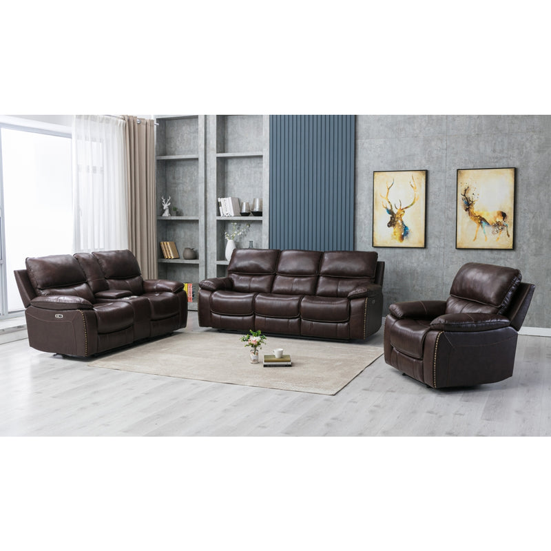 Affordable furniture in Canada: 99972P-BRW-2C Power Reclining Loveseat with Center Console-11