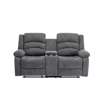 Affordable furniture in Canada: 99989GRY-2C Reclining Loveseat with Center Console.-8