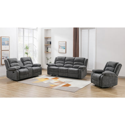 Affordable furniture in Canada: 99989GRY-2C Reclining Loveseat with Center Console.-6