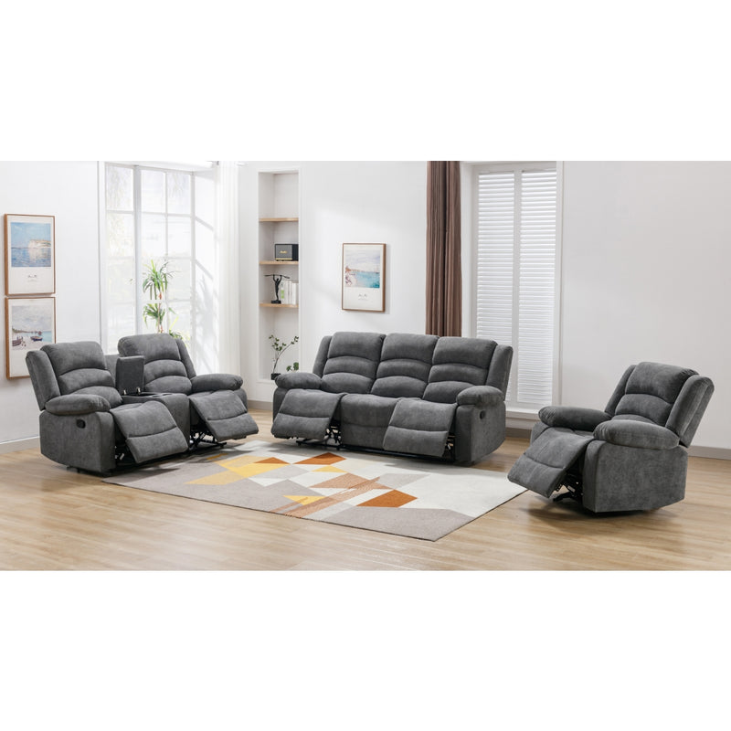 Affordable furniture in Canada: 99989GRY-2C Reclining Loveseat with Center Console.-7