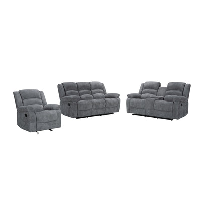 Affordable furniture in Canada: 99989GRY-2C Reclining Loveseat with Center Console.-11