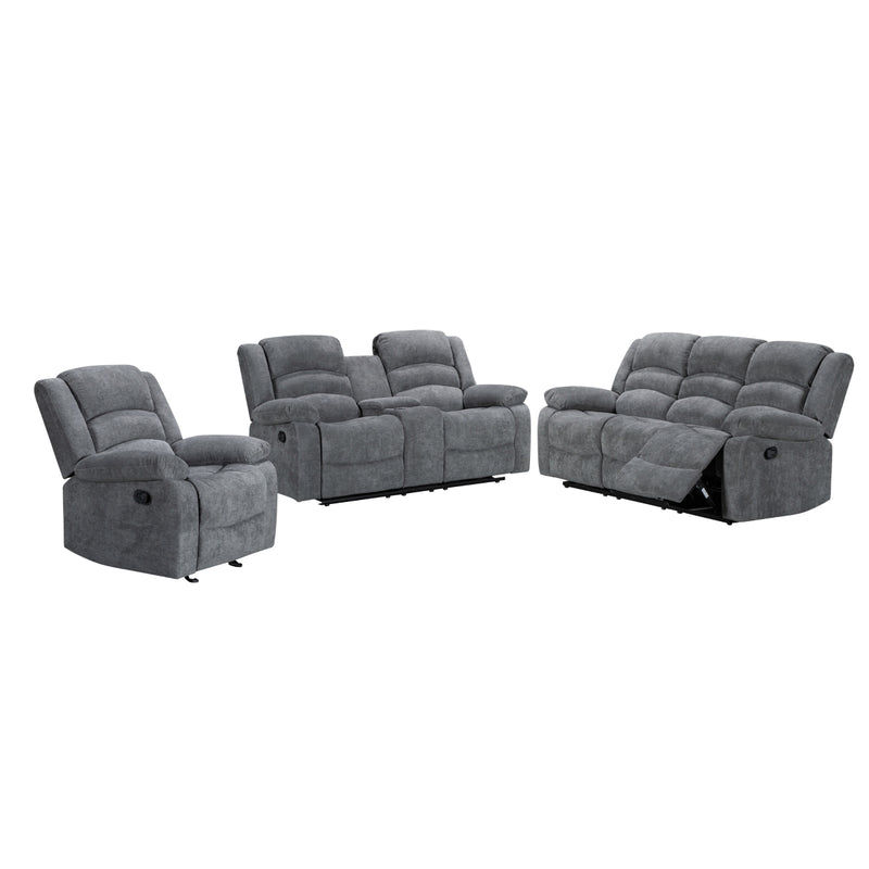 Affordable furniture in Canada: 99989GRY-2C Reclining Loveseat with Center Console.-12