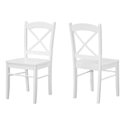 Transitional Dining Chairs, Set of 2 - , White, Wood Legs - Perfect for Kitchen or Dining Room
