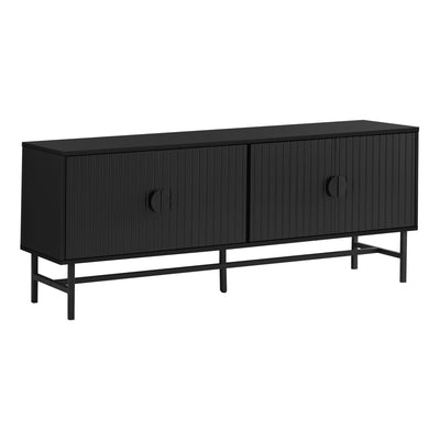 60" Black Laminate TV Stand - Modern Console with Storage Cabinet