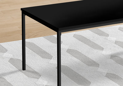 Modern Black Metal Coffee and End Table Set - 3pcs Set with Contemporary Black Laminate Design