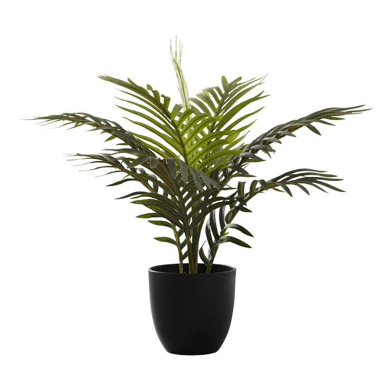 Palmier artificiel de 20 po de haut – Feuilles vertes au toucher réel, fausse verdure décorative d&