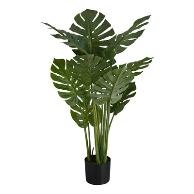 45" Tall Monstera Tree: Indoor Decorative Greenery, Black Pot - Perfectly Mimics Natural Green Leaves