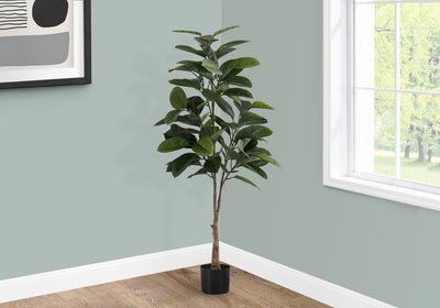52" Tall Rubber Tree - Indoor Faux Plant, Real Touch, Decorative Greenery