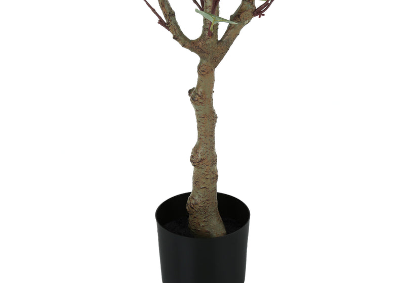 46" Tall Artificial Eucalyptus Tree - Indoor Faux Greenery, Decorative Floor Plant with Black Pot