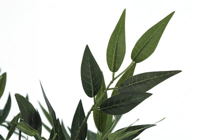 Acacia artificiel de 47 po : plante d'intérieur pour faux sol avec feuilles vertes en soie - pot noir décoratif