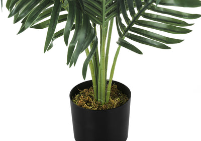 Palmier artificiel de 34 po de haut – Fausse plante d'intérieur, feuilles vertes au toucher réel, verdure décorative au sol