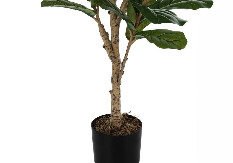 Fiddle Tree - 47" Tall Indoor Artificial Plant, Real Touch Green Leaves, Decorative Floor Greenery