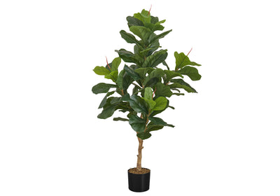 Fiddle Tree – Plante artificielle d'intérieur de 119,4 cm de haut, feuilles vertes au toucher réel, verdure décorative au sol