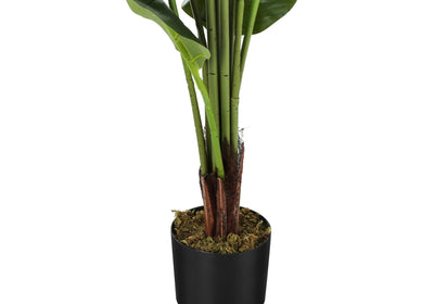 Arbre Strelitzia de 59 po de hauteur : fausse plante d'intérieur, touche réelle, verdure décorative