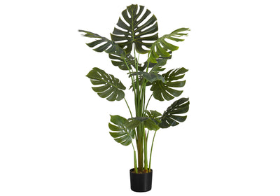 55" Tall Monstera Tree: Realistic Artificial Plant with Green Leaves, Perfect for Indoor Decor