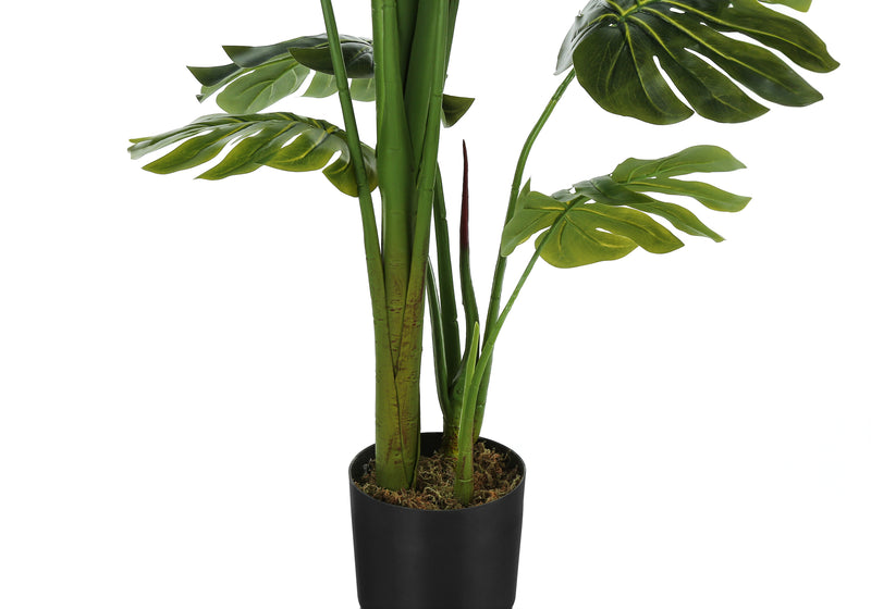Arbre Monstera de 55 po de haut : plante artificielle réaliste avec des feuilles vertes, parfaite pour la décoration intérieure